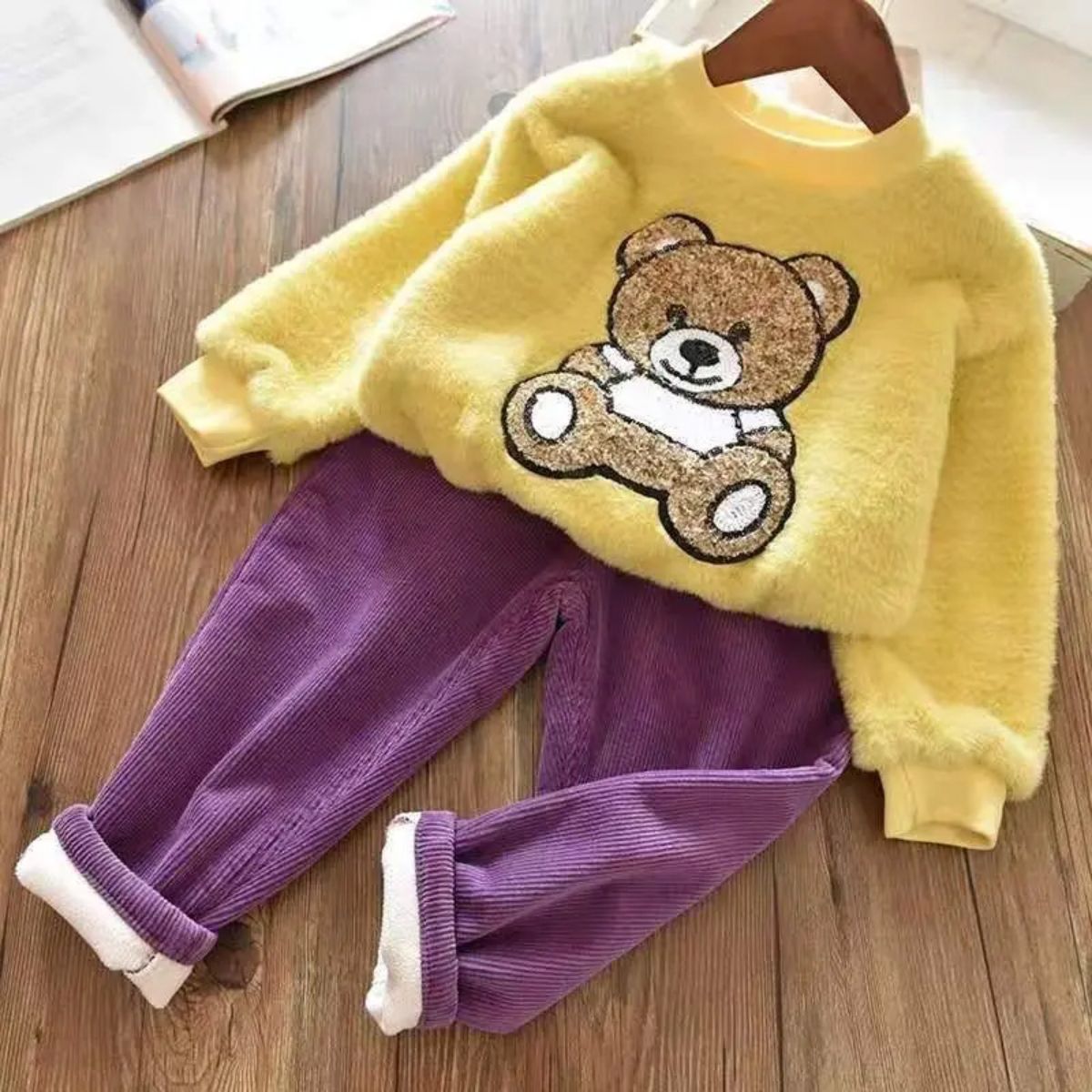 Girls autumn and winter thickened corduroy pants