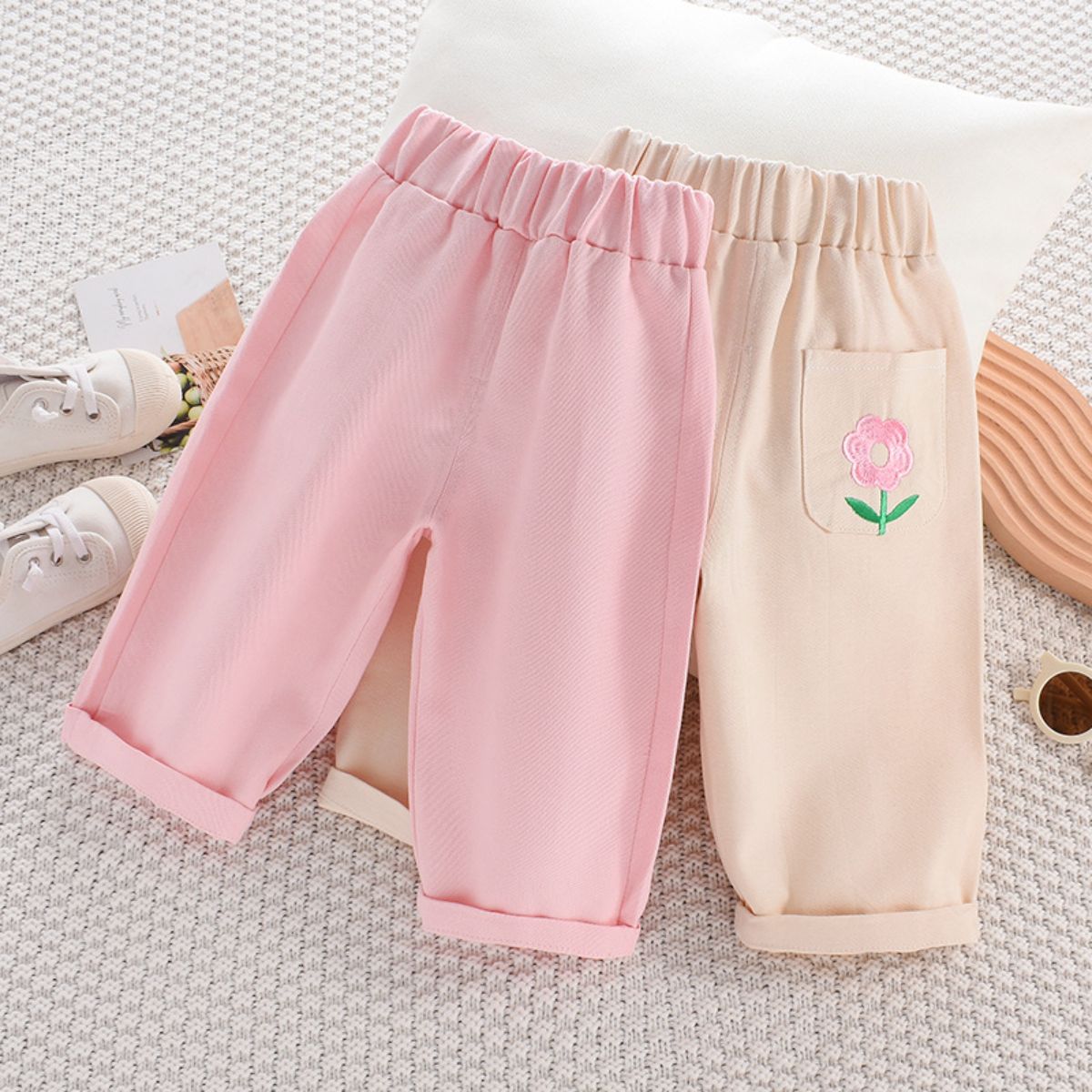 Girls pants spring new summer loose baby carrot pants girls casual straight