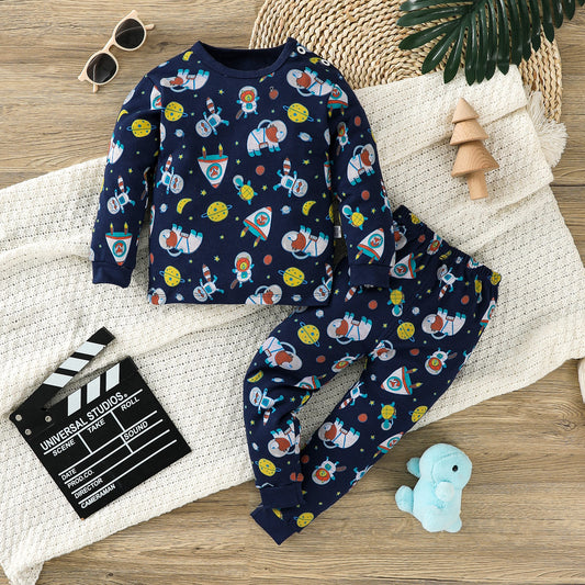 Cute cartoon baby pajamas home clothes