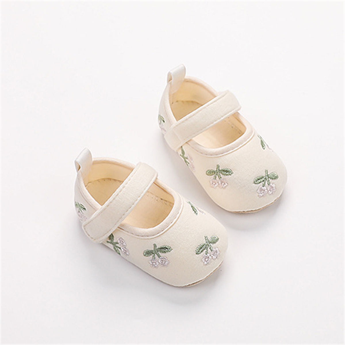 Baby Girls Autumn Embroidered Soft-soled Non-slip Canvas Shoes