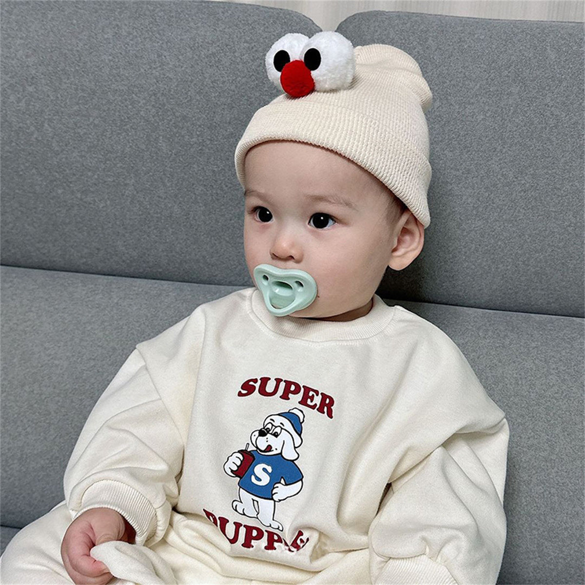 Infant and Toddler Letter Cartoon Cute Casual Children's Suit with Hood