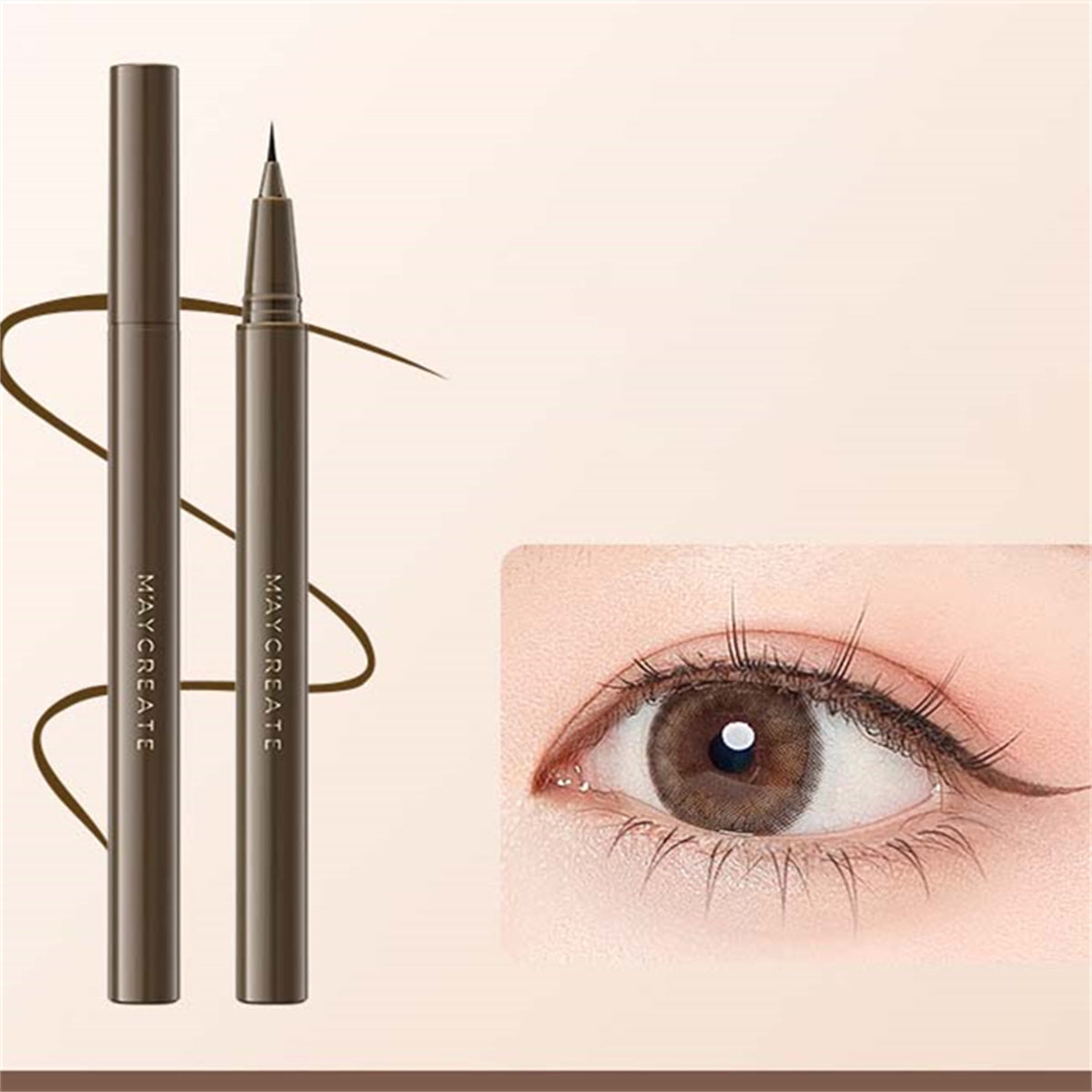 Ultra-fine eyeliner, waterproof and smudge-proof eyeliner that goes all the way down to the lower eyelid