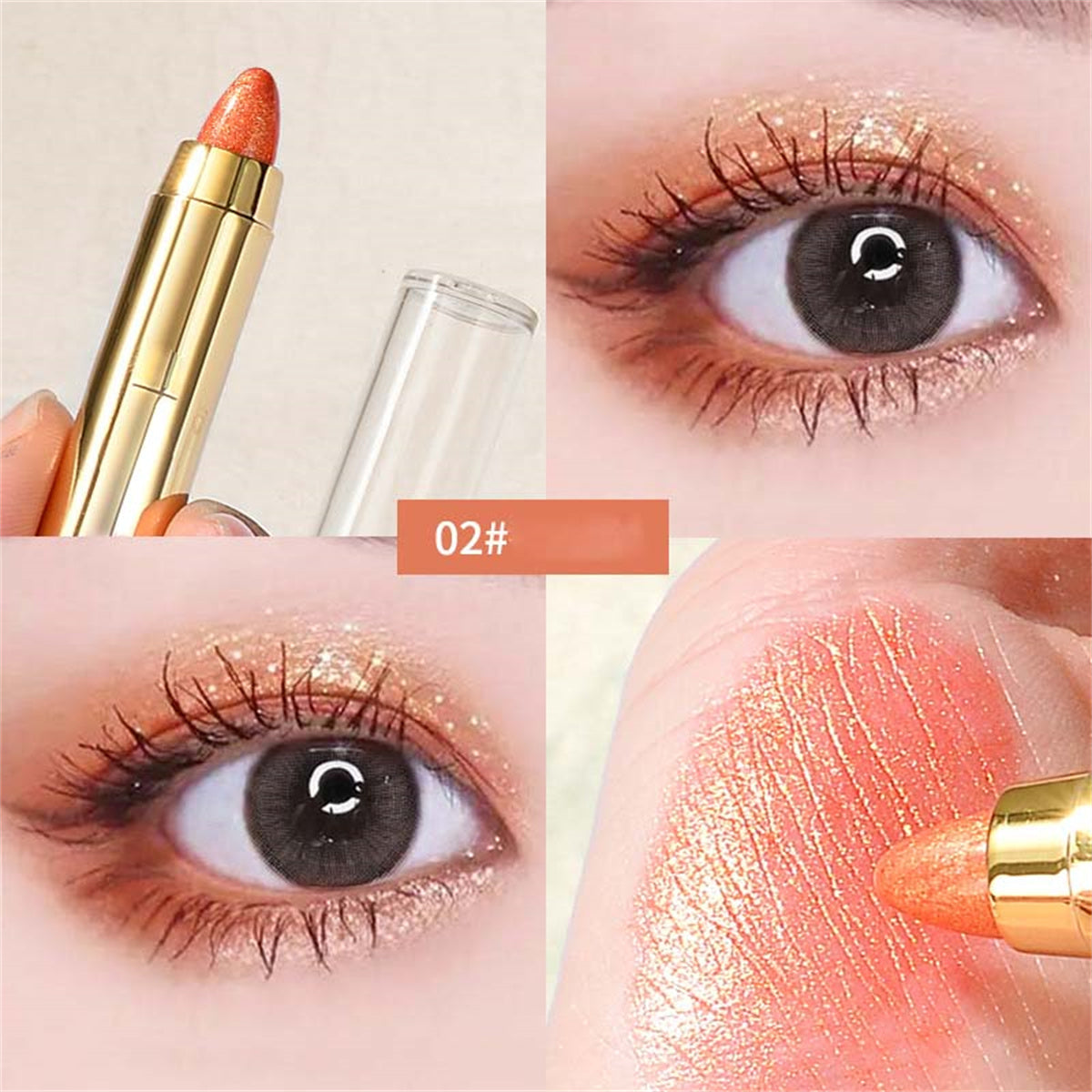 Lazy eye makeup eye shadow pen eye silkworm highlight pen double head eye shadow stick micro bead matte