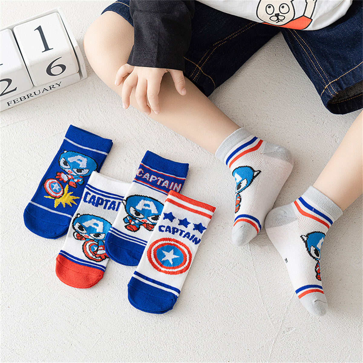 Children's 5-pack lettered socks