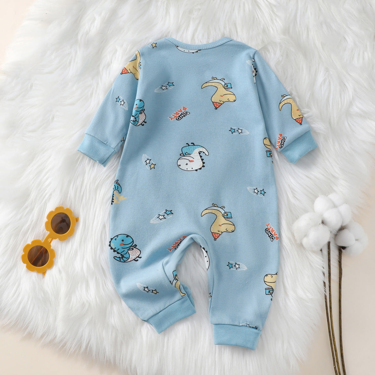 Baby spring and autumn cartoon romper long sleeve long pants newborn baby romper