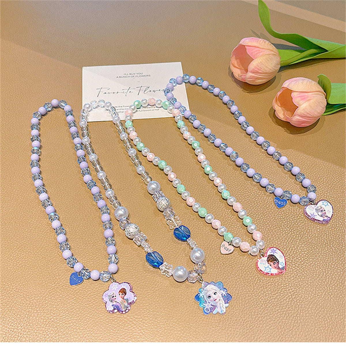 Children's 5-piece Princess Elsa necklace set