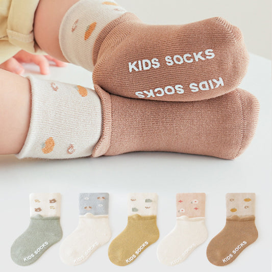 Children's jacquard pattern non-slip rubber socks