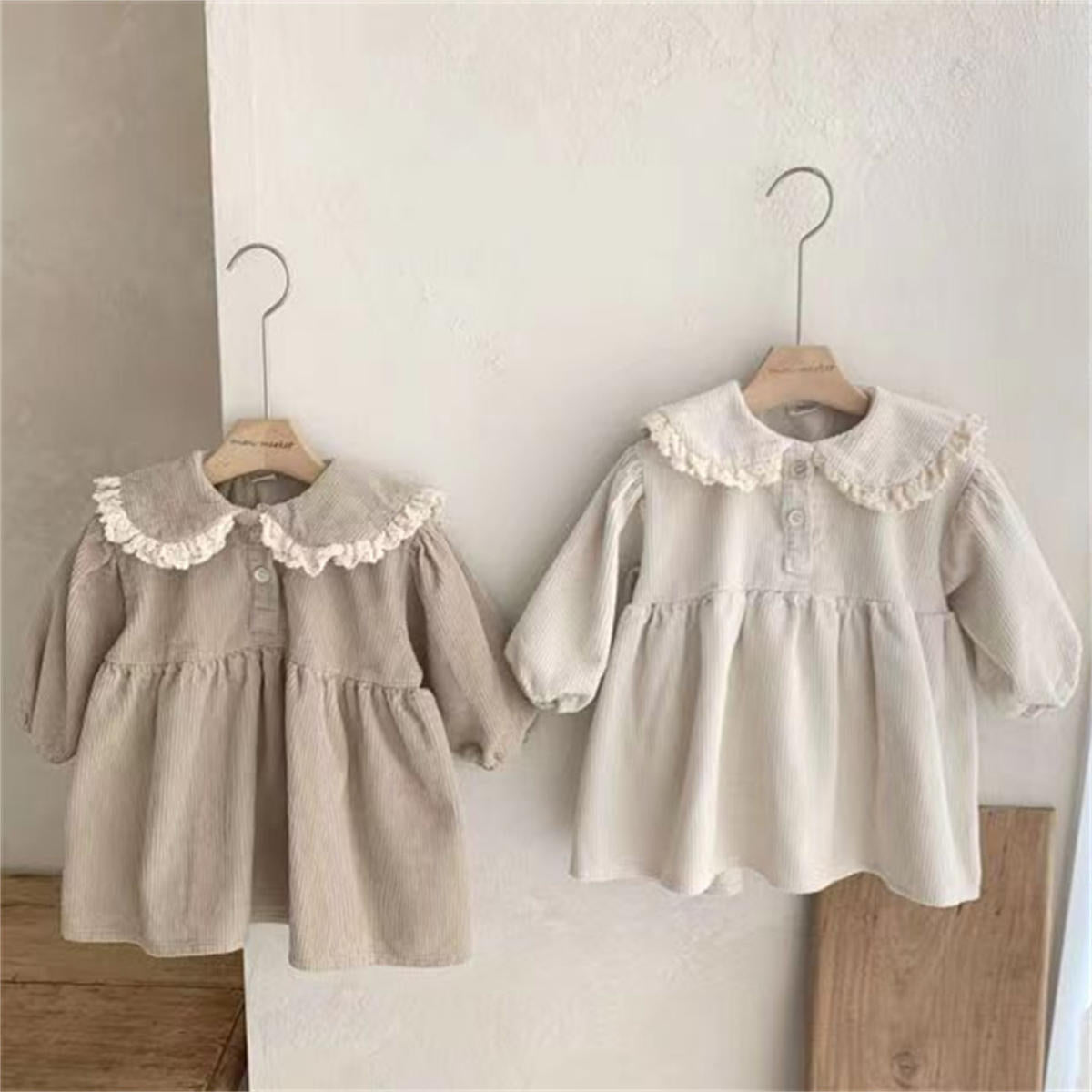 Girls baby wick skirt lace doll collar dress