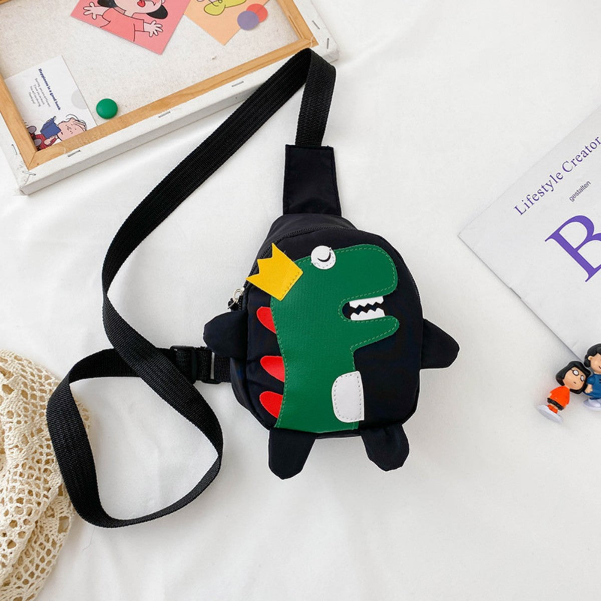 Cartoon Dinosaur Pattern Crossbody Bag