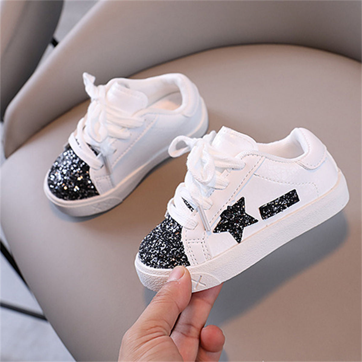 Toddler girls autumn sweet fashion style sequined star style low-top sneakers