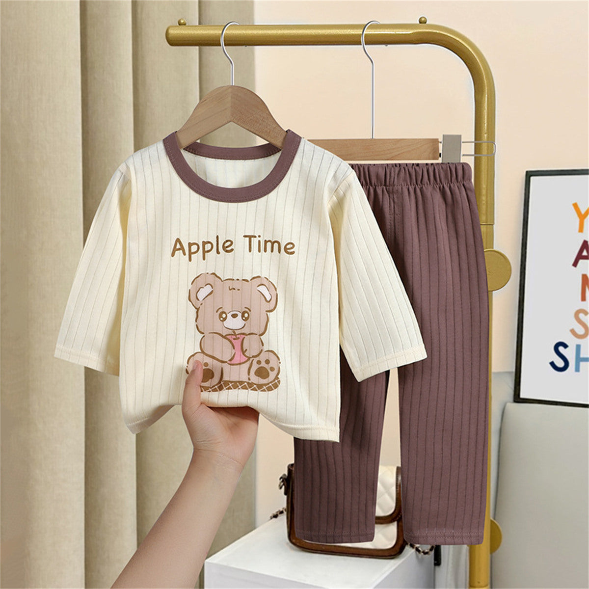 Children's long-sleeved trousers home clothes suits pure cotton underwear baby thin pajamas pajamas air-conditioning clothes