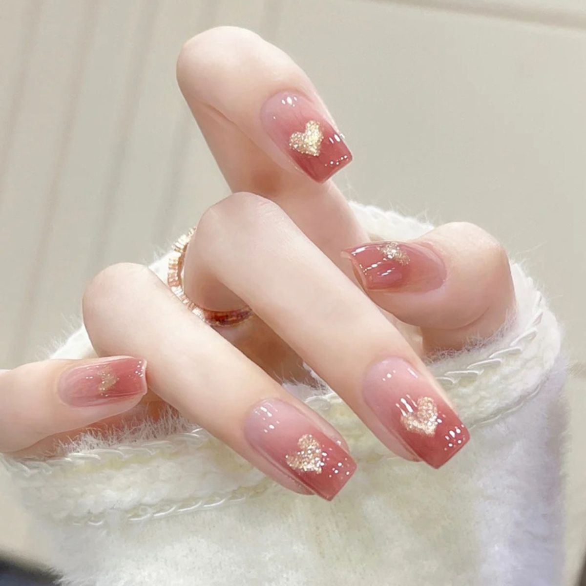 Simple and high-end wearable nail art nail pieces, detachable short nail pieces