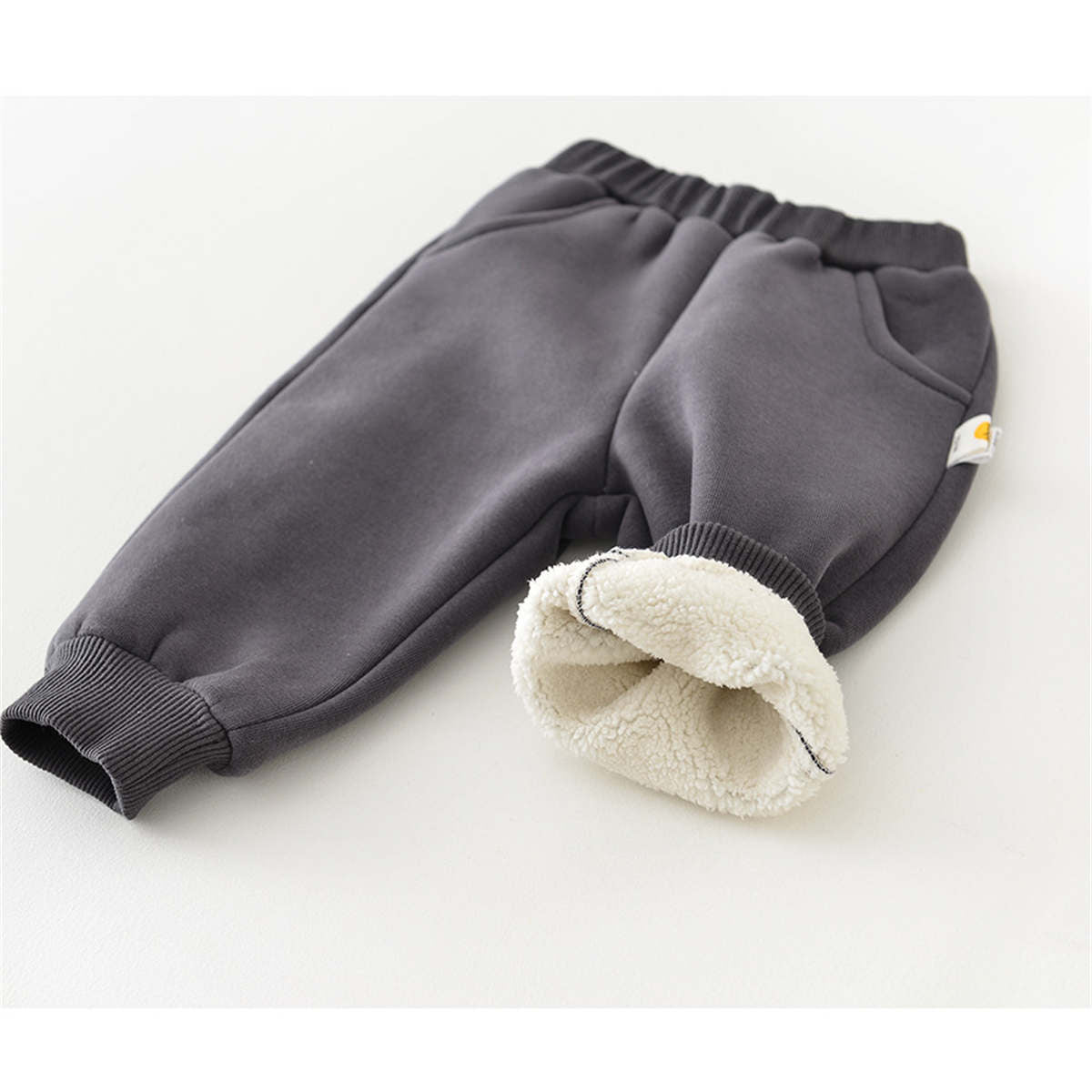 Baby autumn and winter thick fleece sweatshirt pants two piece set