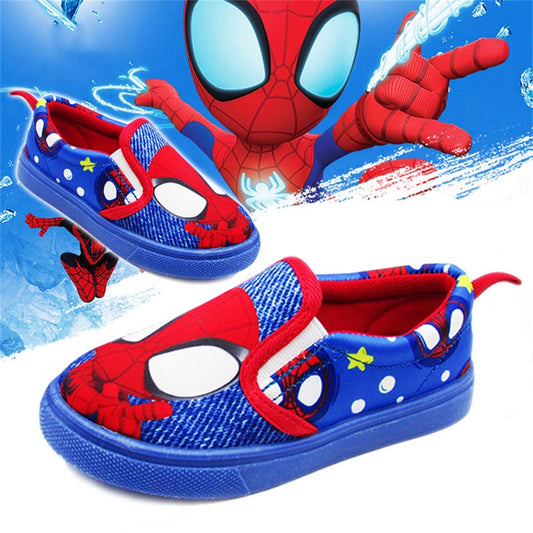 Spider-Man pattern casual low-top canvas shoes for middle and older boys