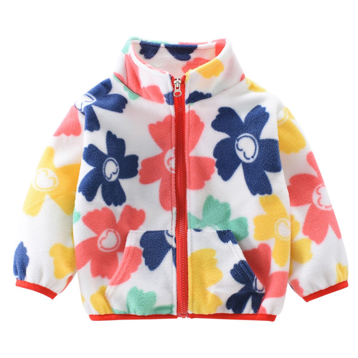 Children's spring and autumn jackets, girls' fleece warm tops, plush tops, baby's autumn and winter clothes for going out