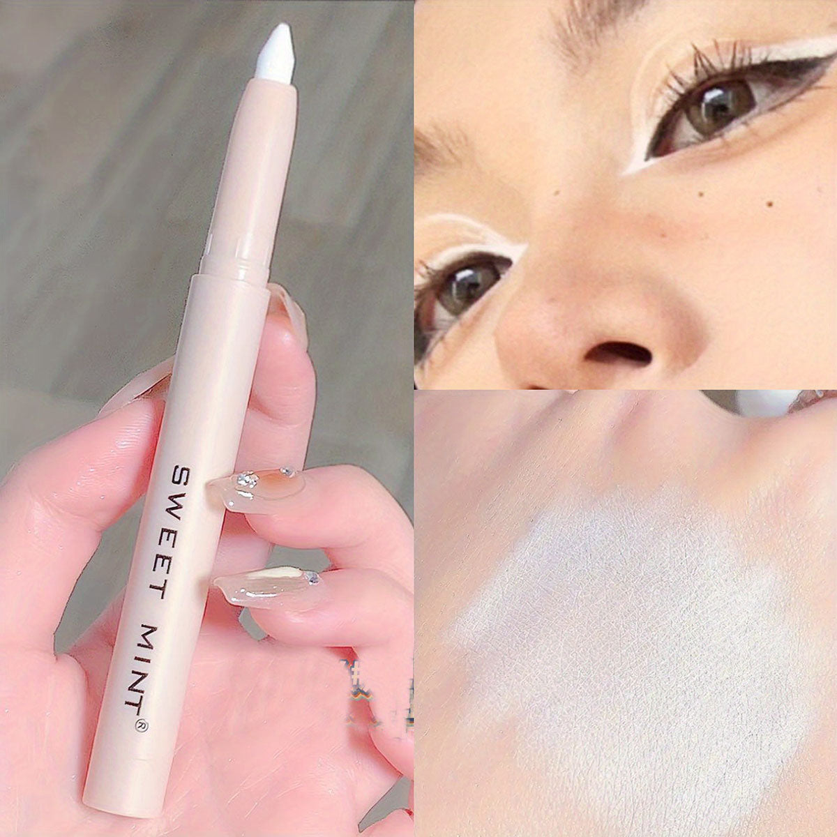 SWEET MINT eye shadow pen for brightening the under-eye bags Pearlescent matte brightening eyeliner for novice students to show complexion and whiteness