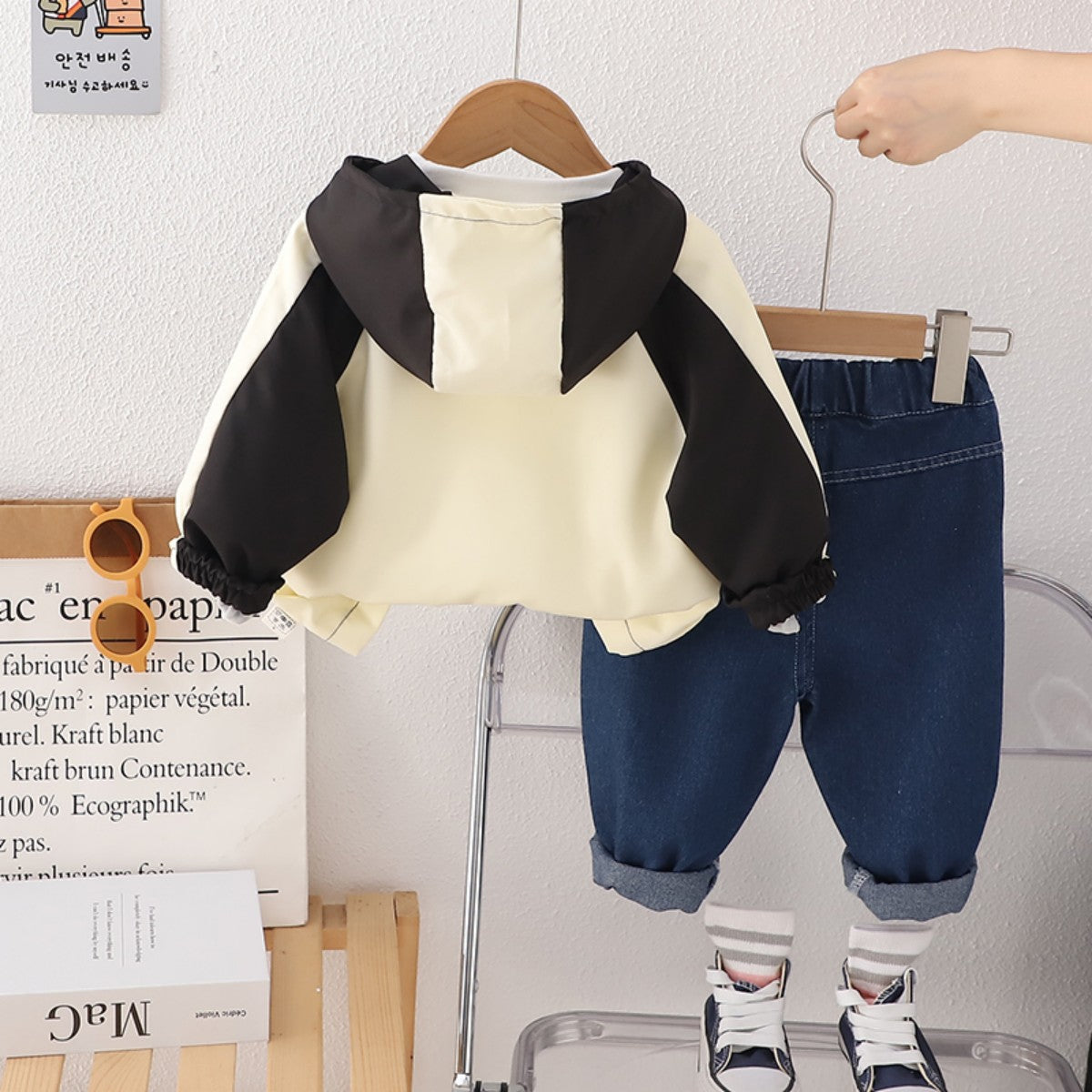 Boys Jacket Set Autumn New Children's Fashion Clothes Baby Fashion Children's Clothes Three-piece Set