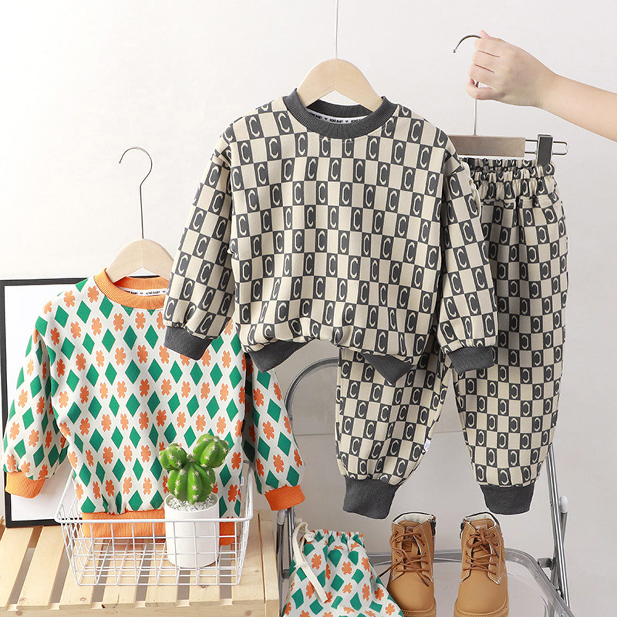 2-Piece Toddler Girl Autumn Casual Letter Print Contrast Color Stitching Long Sleeves Tops & Pants