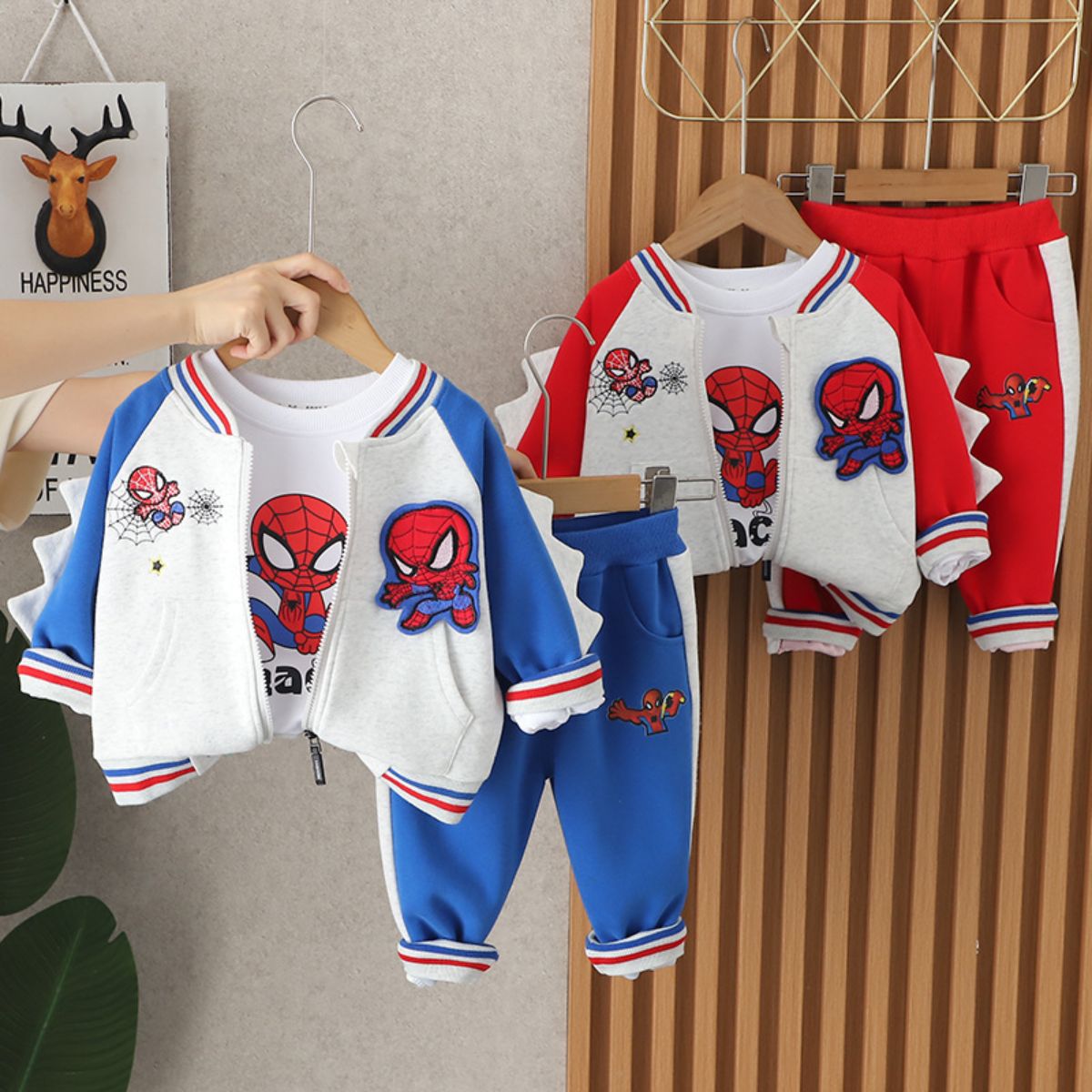 Boys' Ultraman suit sports long sleeve three piece suit