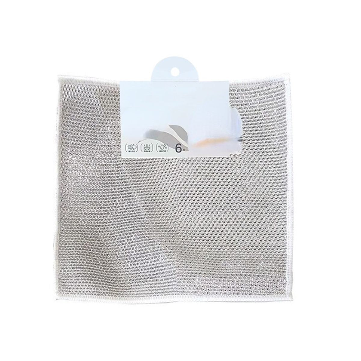 Double-sided silver wire cleaning cloth steel wire dish cloth 6 pieces