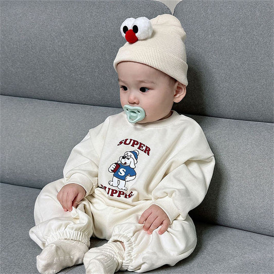 Infant and Toddler Letter Cartoon Cute Casual Children's Suit with Hood