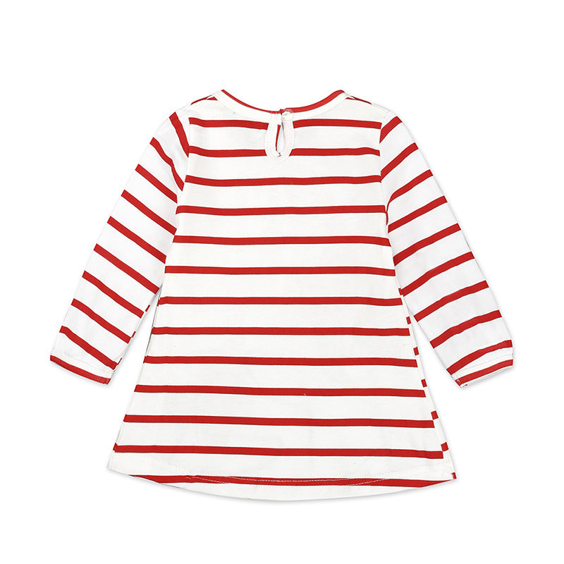 Girls dress New Year Christmas striped deer dress