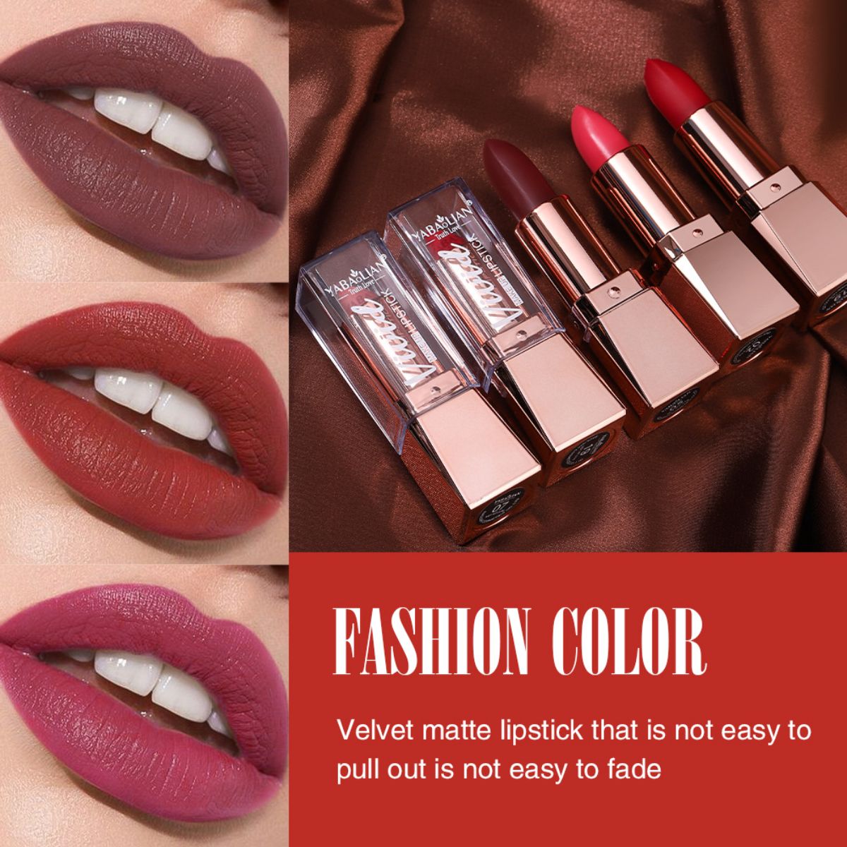 Lipstick velvet matte moisturizing lipstick long-lasting brick red lipstick moisturizing lipstick