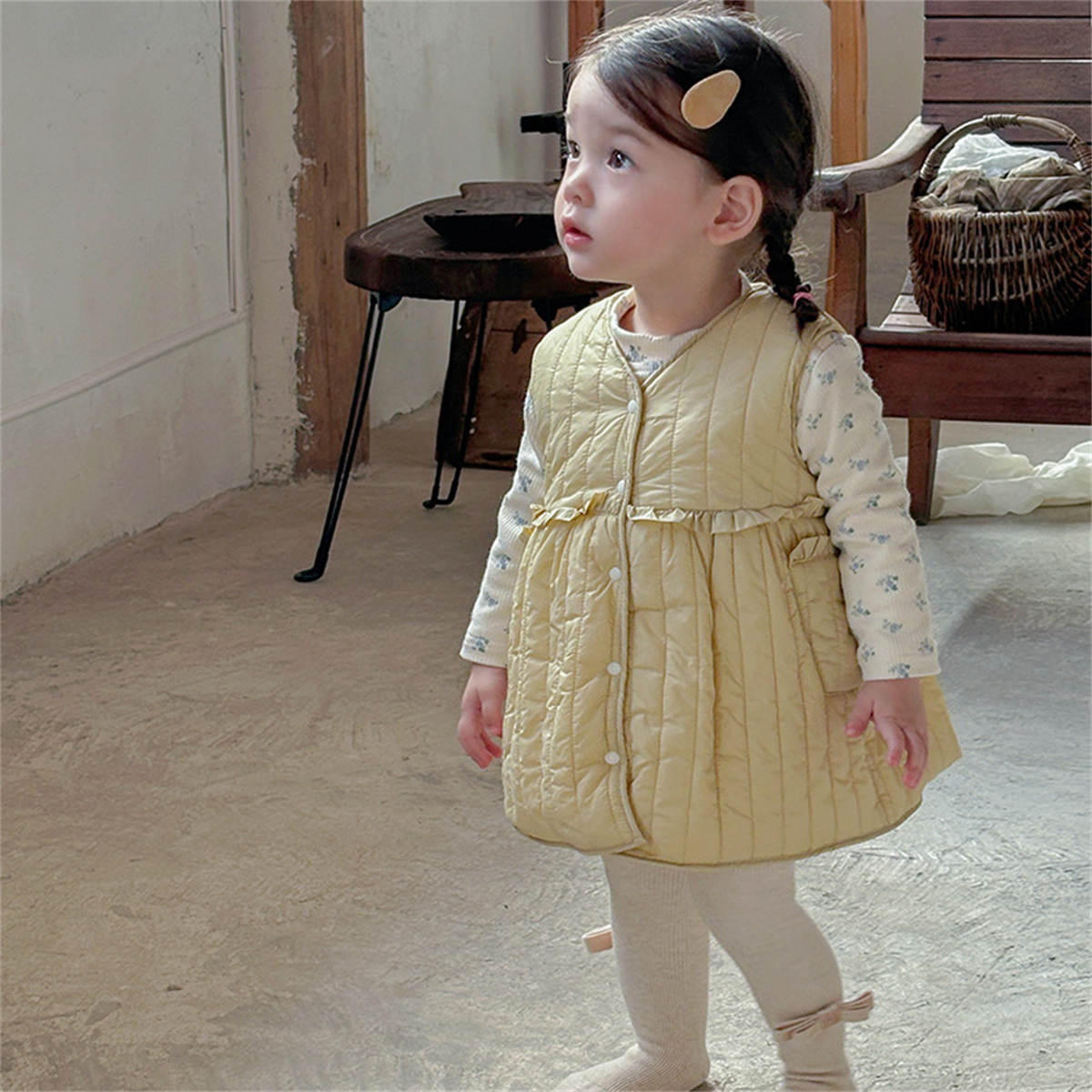 Autumn and winter baby dress set plus velvet quilted skirt