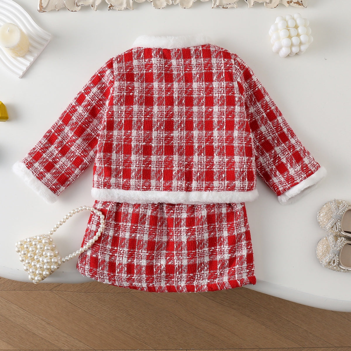 Children&#39;s new stylish girl&#39;s suit winter children&#39;s cotton thickened small fragrance style suit