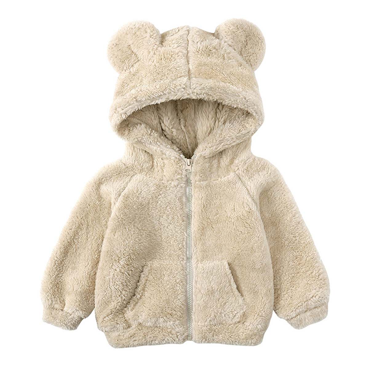 Boys and girls lambskin thickened coat children's stylish warm hooded fur sweater