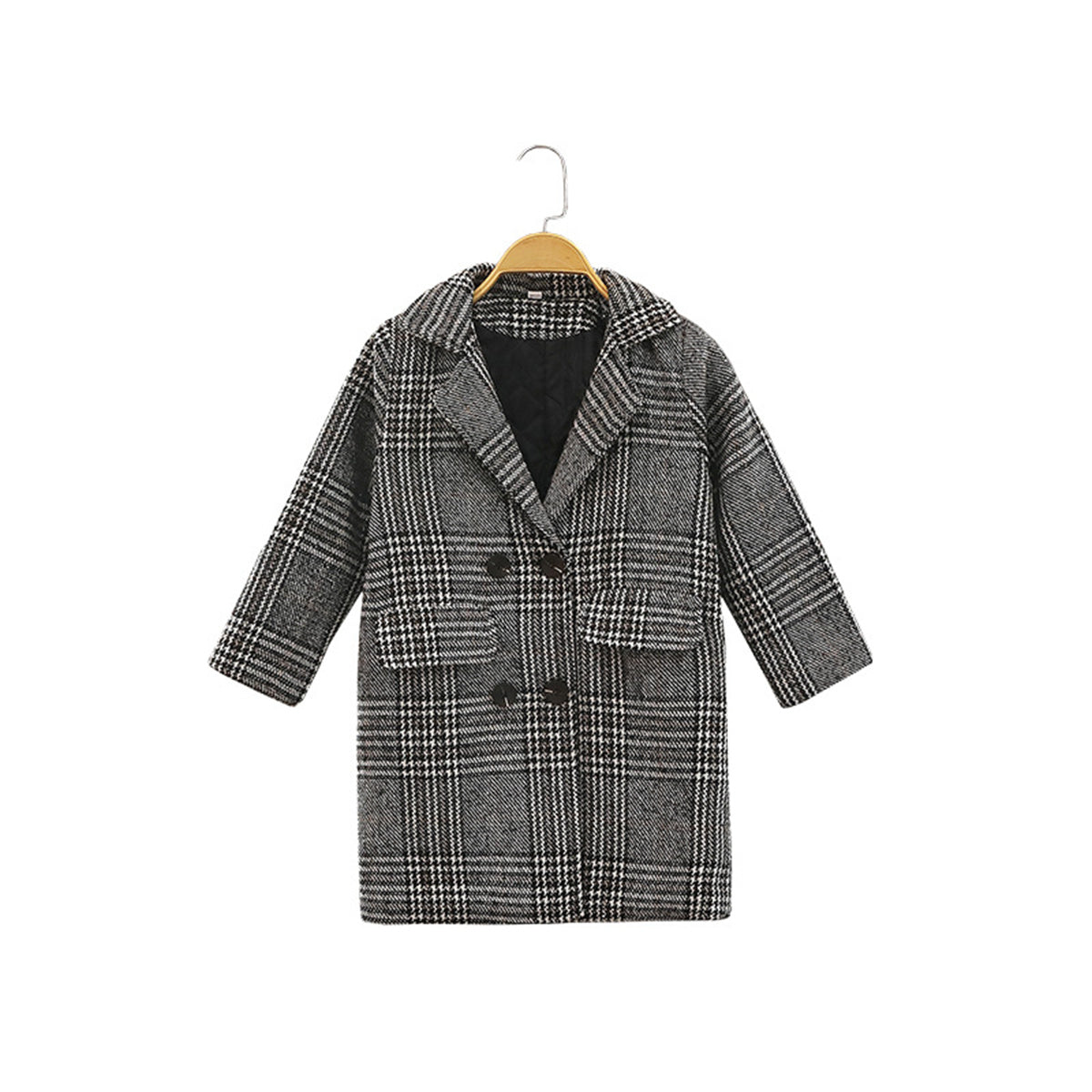 Children's houndstooth coat quilted thick coat