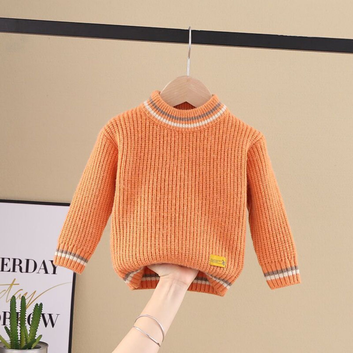 Children's sweater pullover boy knitted round neck toddler girl bottoming shirt