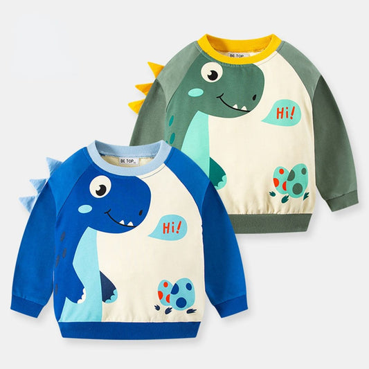 New autumn children's cartoon dinosaur pullover sweatshirt