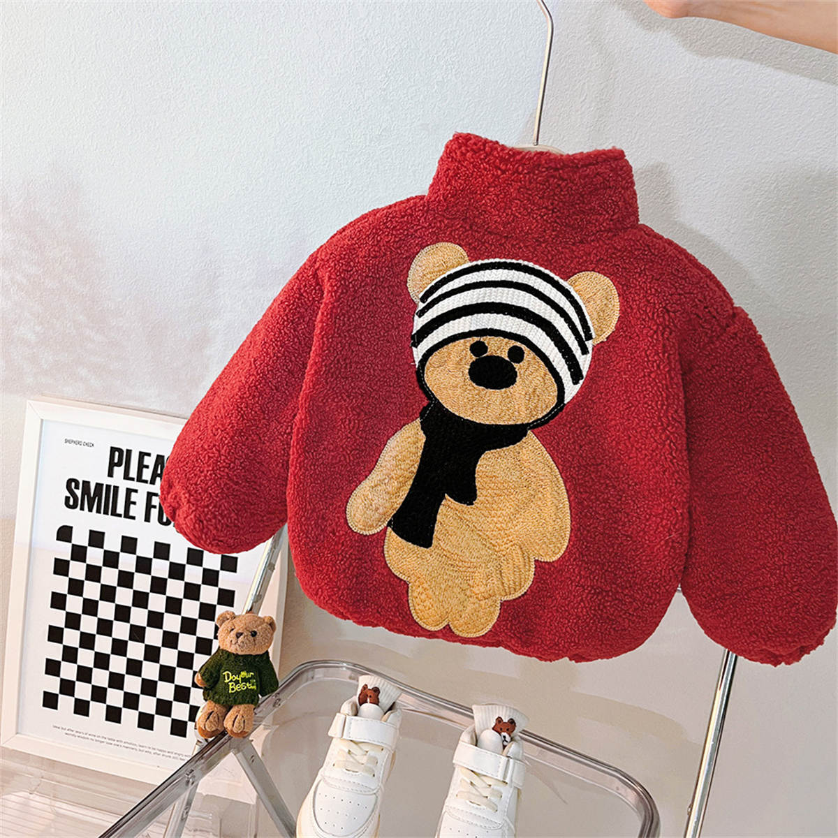 Boys winter bear cotton jacket