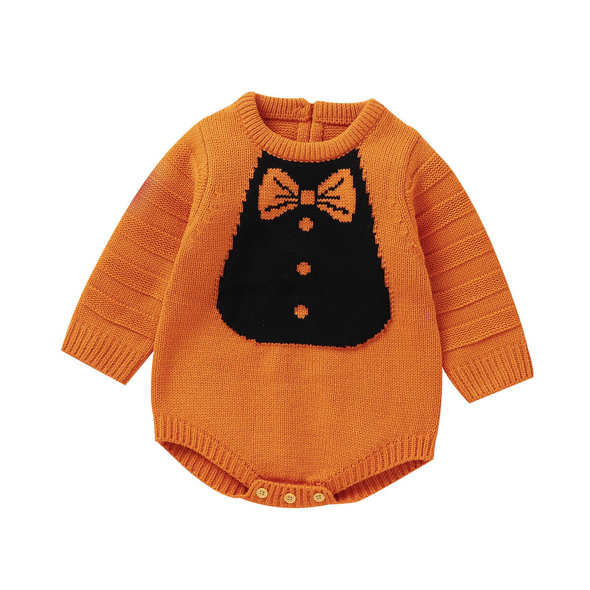 Infant and Toddler Knitted Halloween Romper