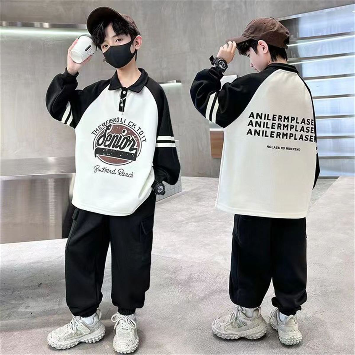 Boys sports sweatshirt T-shirt polo suit