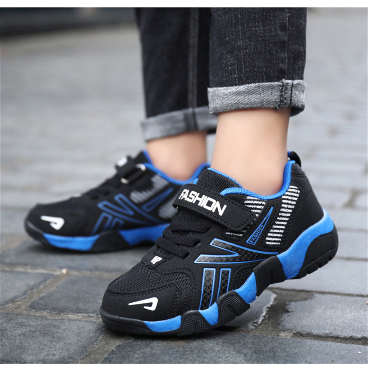 Medium and large boys' color matching cool style warm sports casual versatile sports shoes