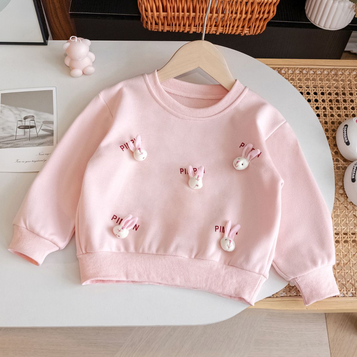 Autumn 3D Rabbit Girls' Cute Cartoon Sweatshirt