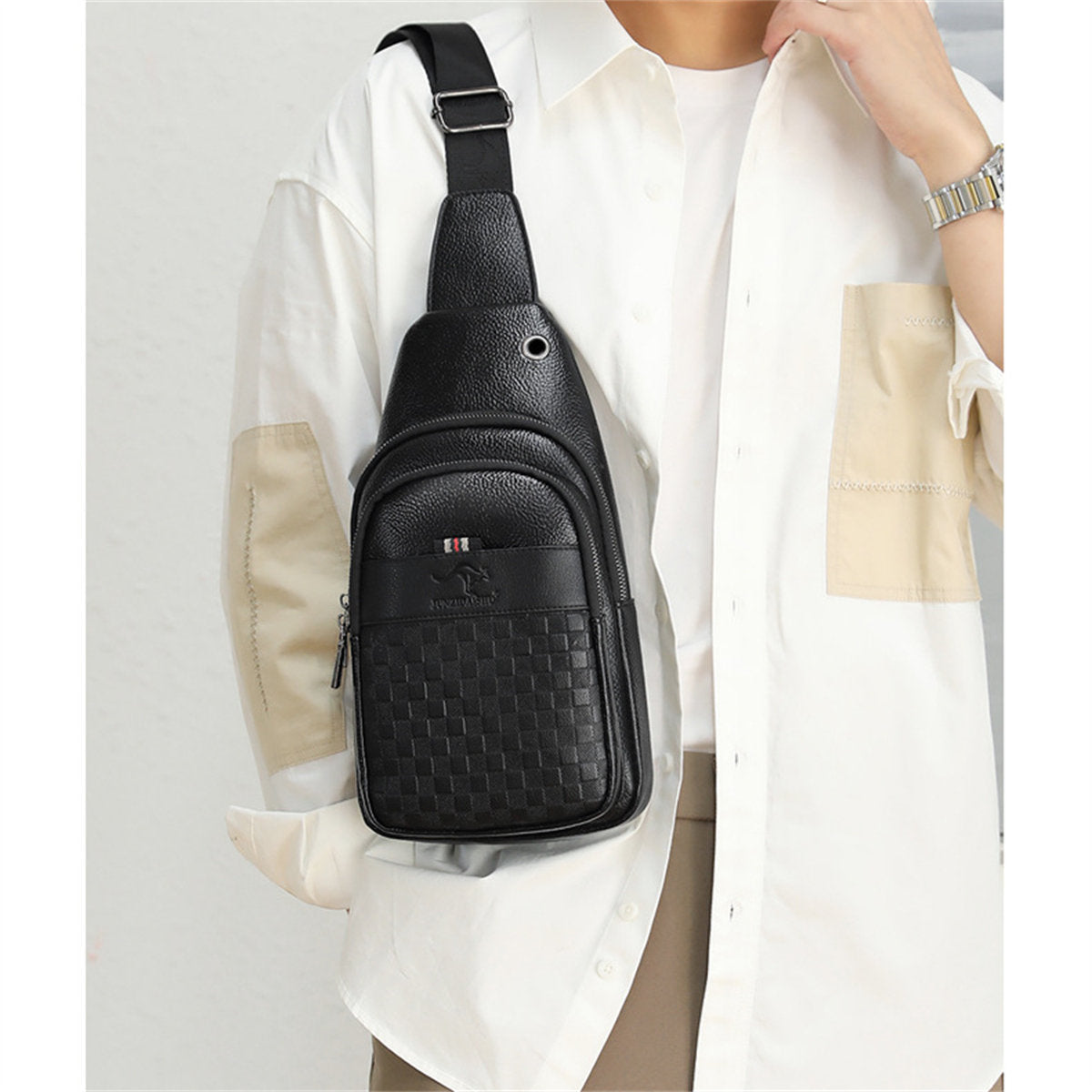 Men's chest bag mature business style simple chest shoulder bag