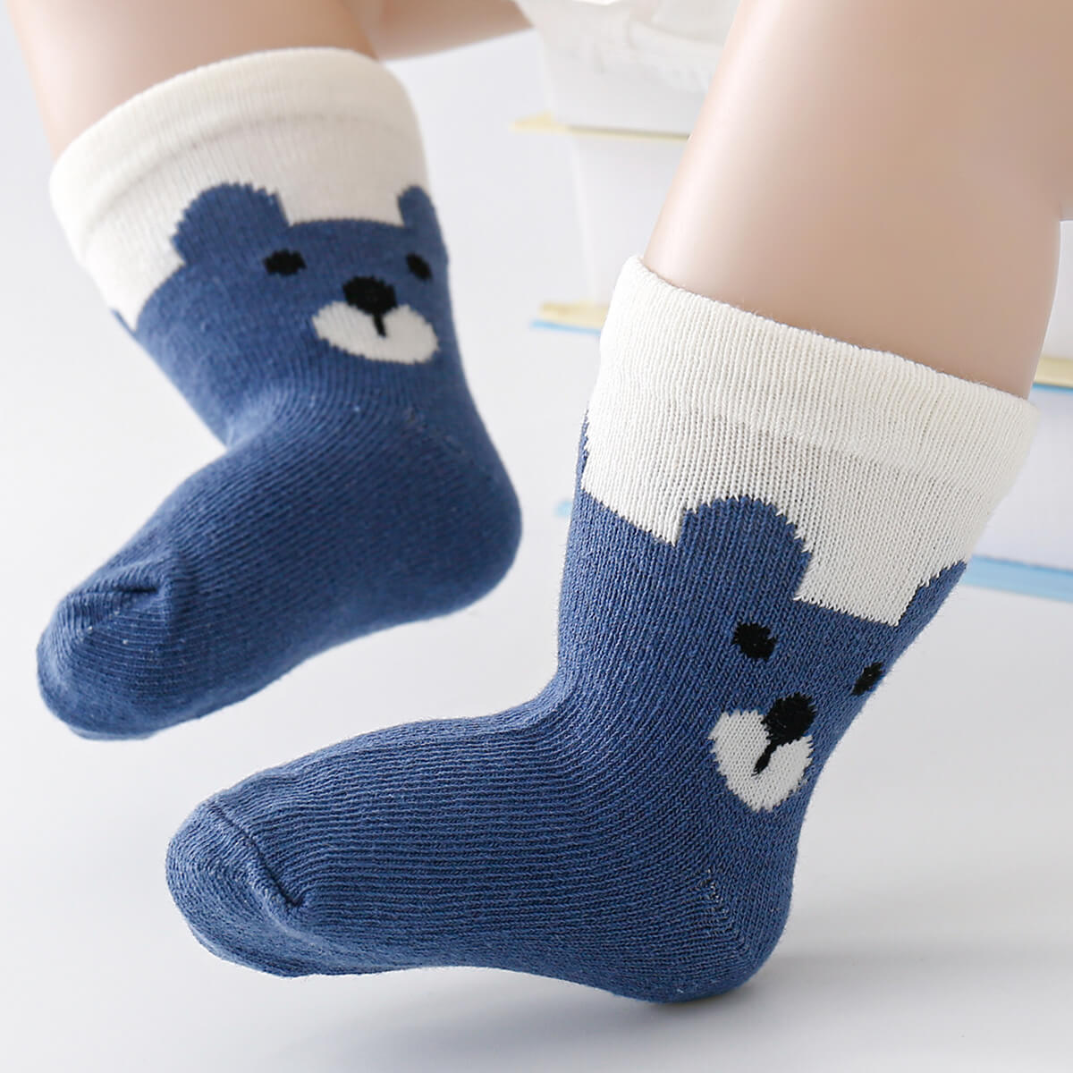 5-piece Boys Bear Knee-High Stockings