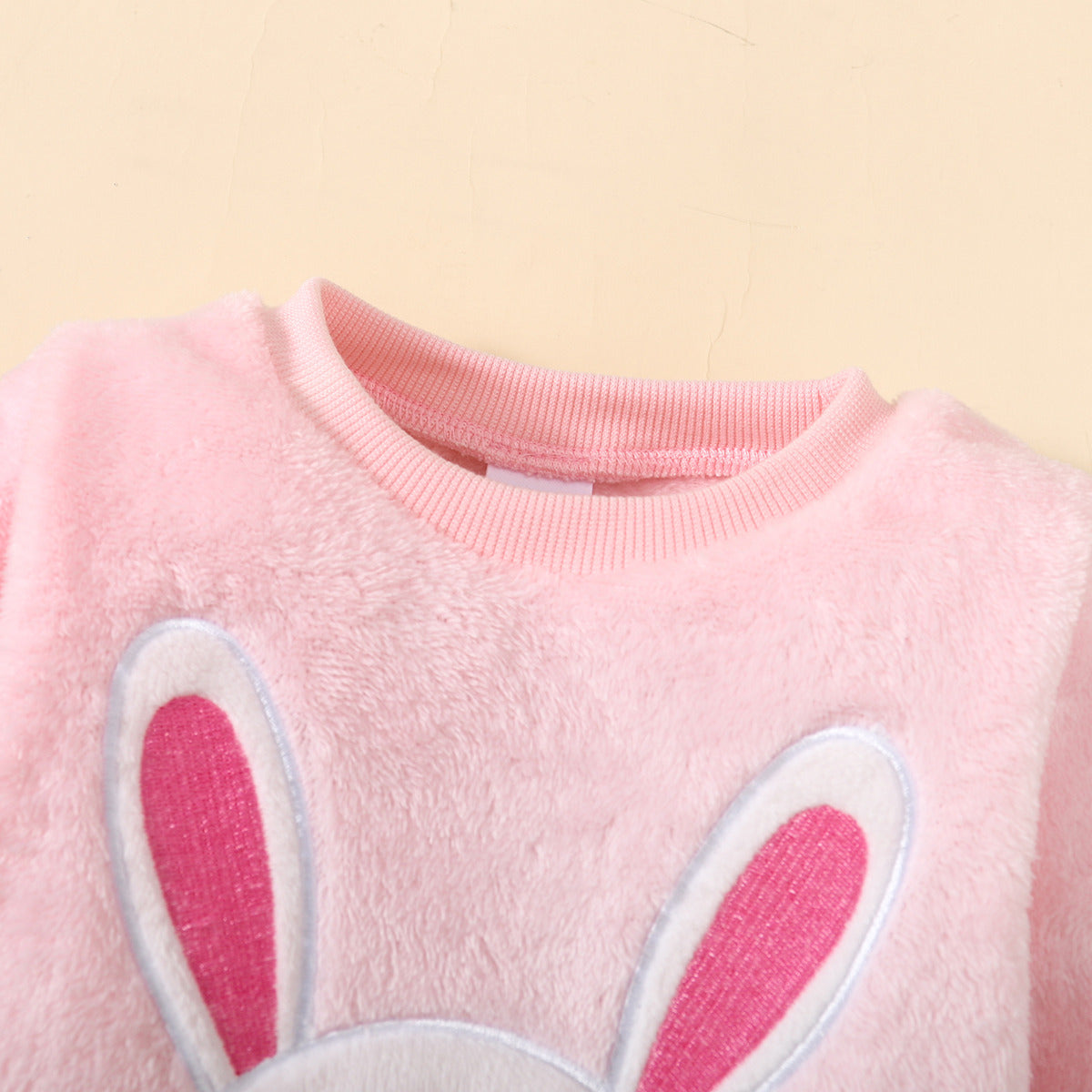 Bunny embroidered plush suit