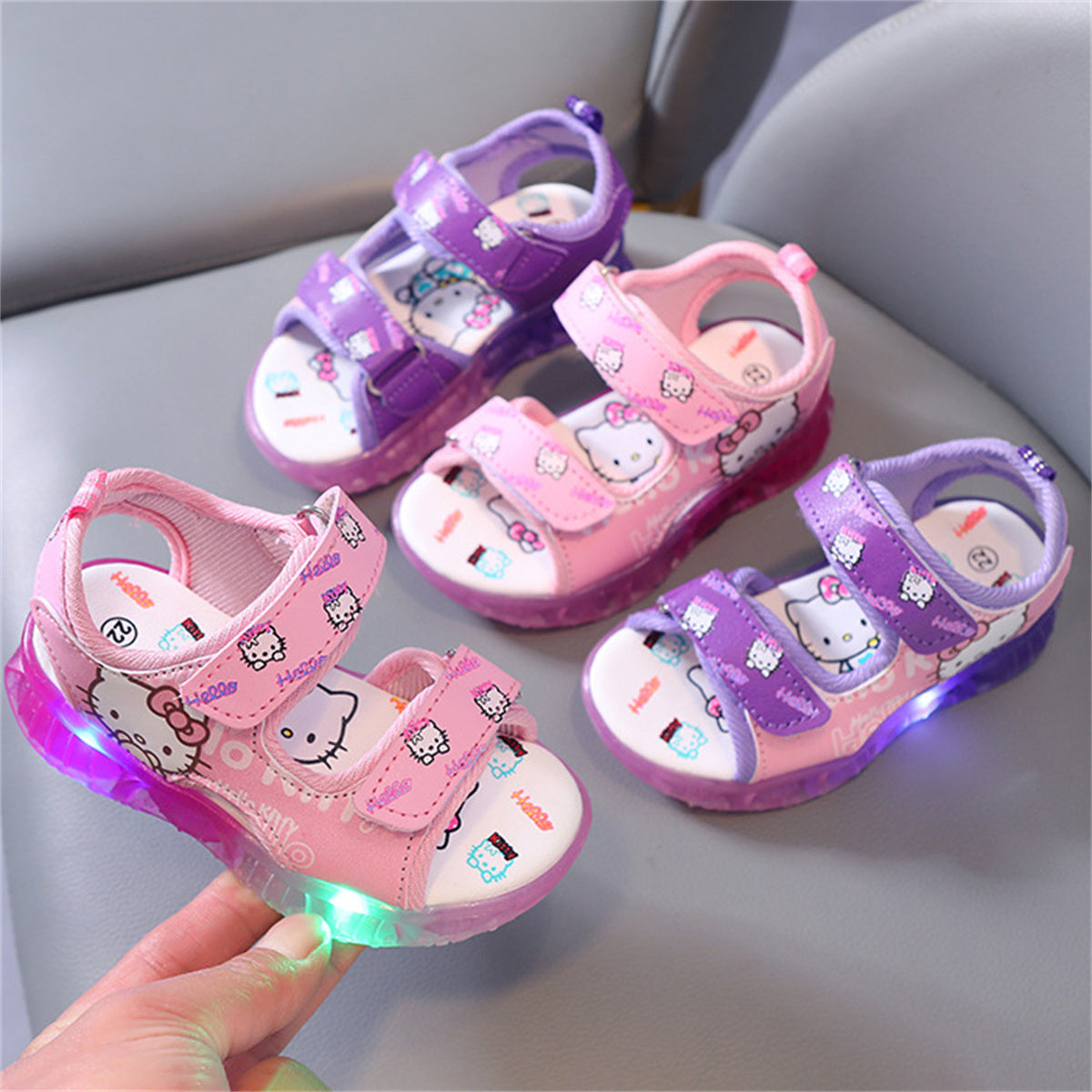 Children's Hello Kitty Cartoon Luminous Sandals