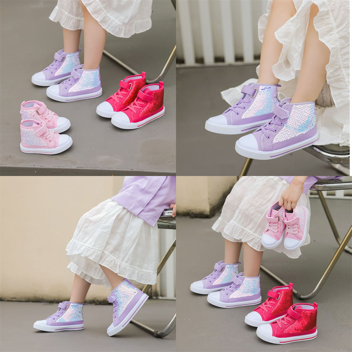 Children's canvas shoes fashion sequin princess shoes