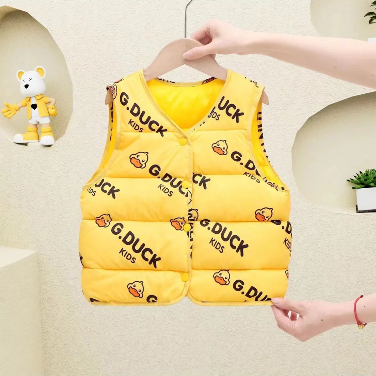 Little yellow duck boys and girls vest