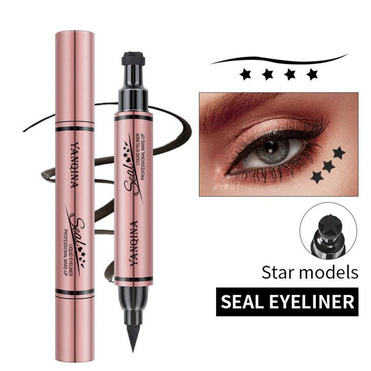 Double-headed stamp eyeliner waterproof non-smudge wing embellishment stamp eyeliner beauty makeup