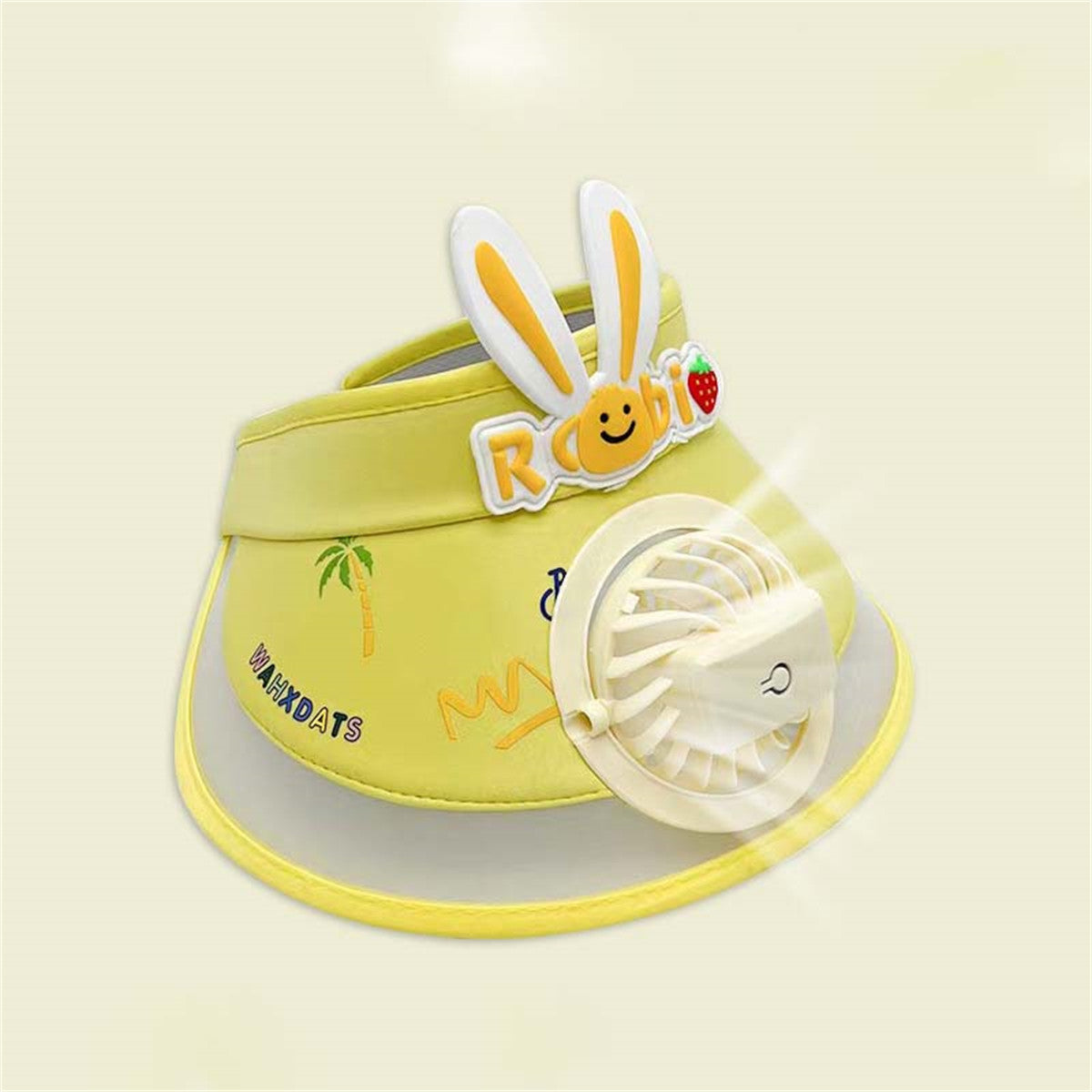 Children's casual cute style bucket hat with rechargeable fan