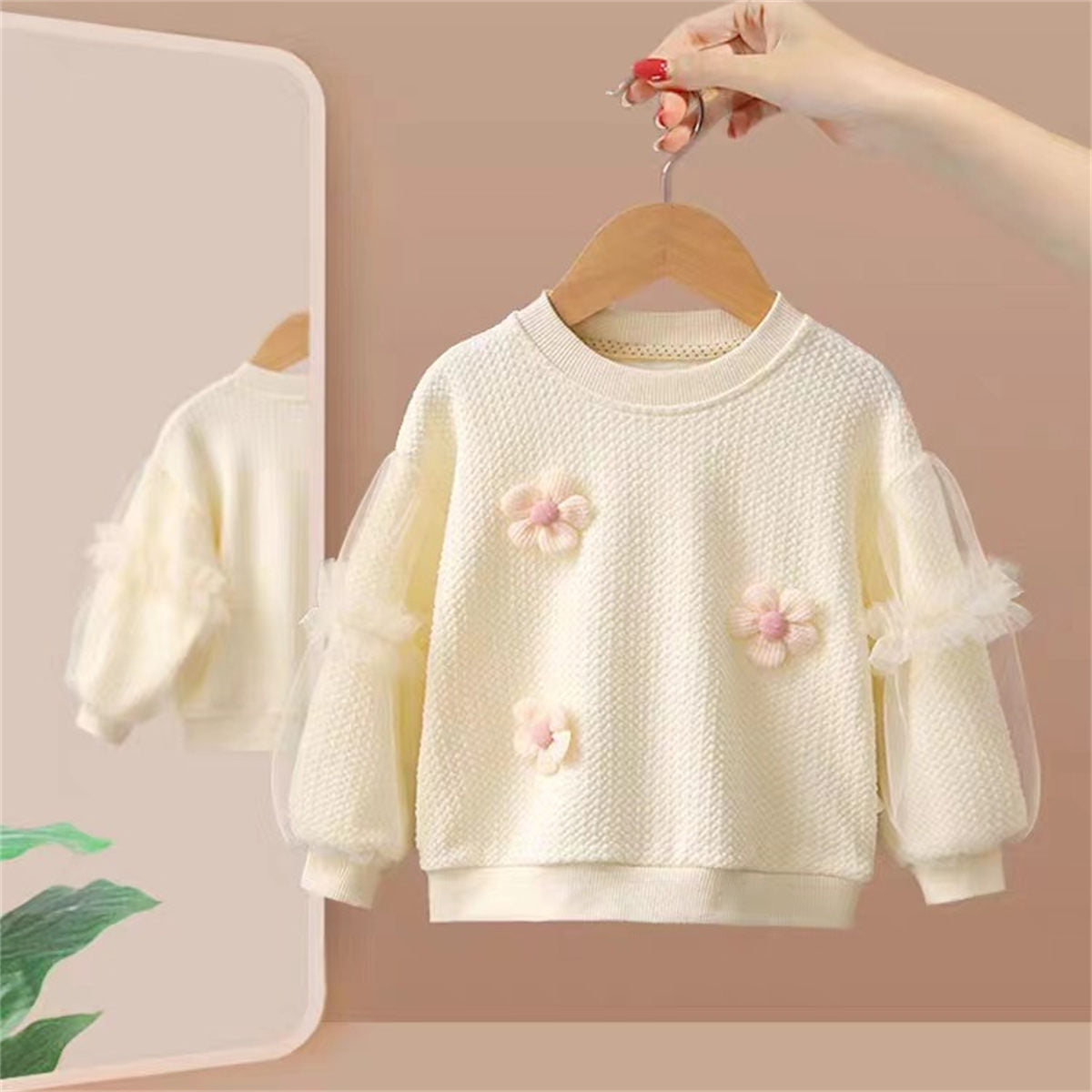 Spring and Autumn new children's clothing baby girl long-sleeved tops children's pullover princess autumn clothing girls sweater