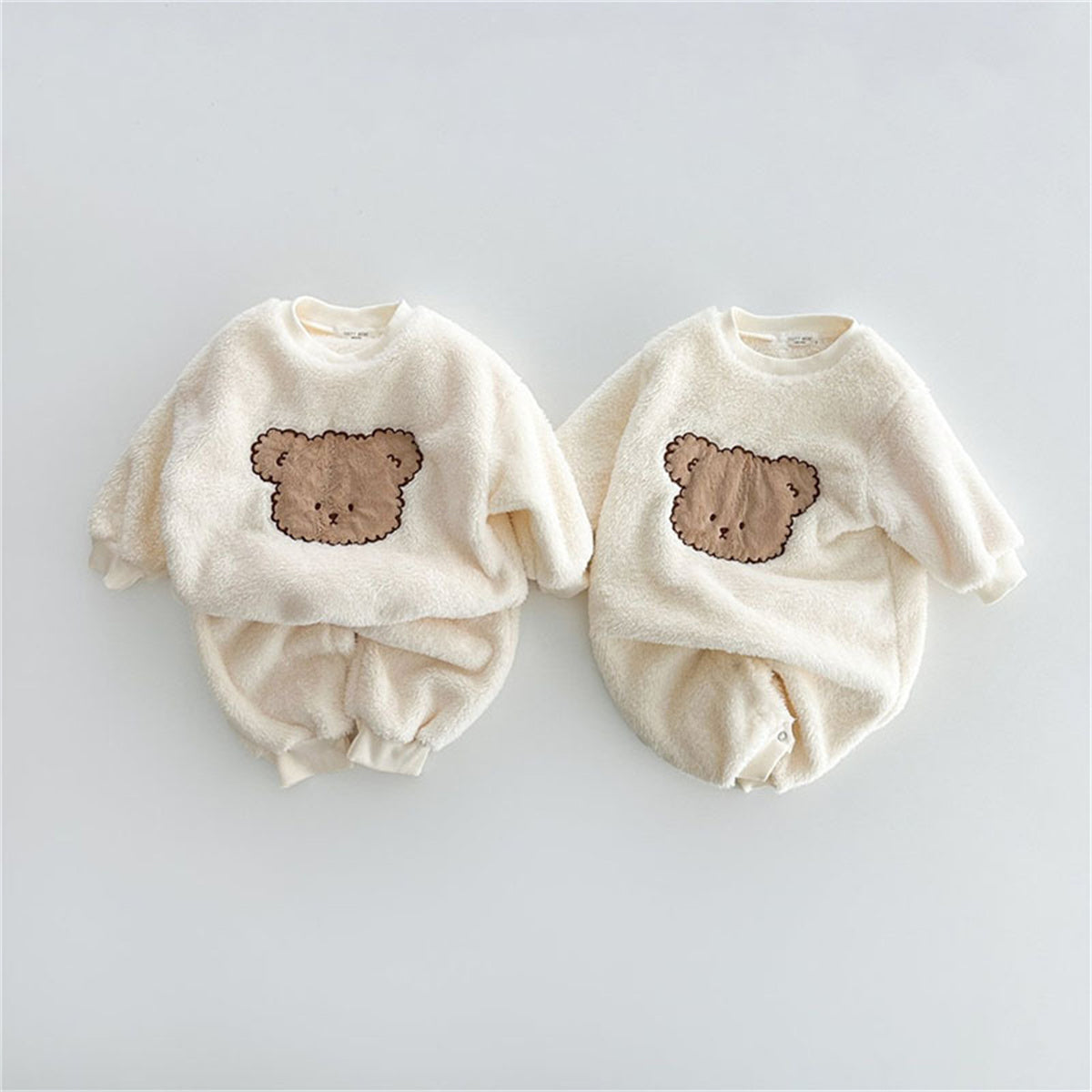 Baby Soft Plush Romper Hat Outdoor Clothes Jumpsuit