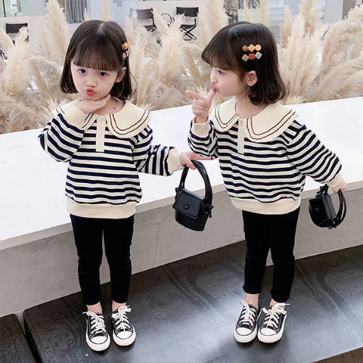 Girls autumn suit two piece set autumn new baby sports spring and autumn clothes