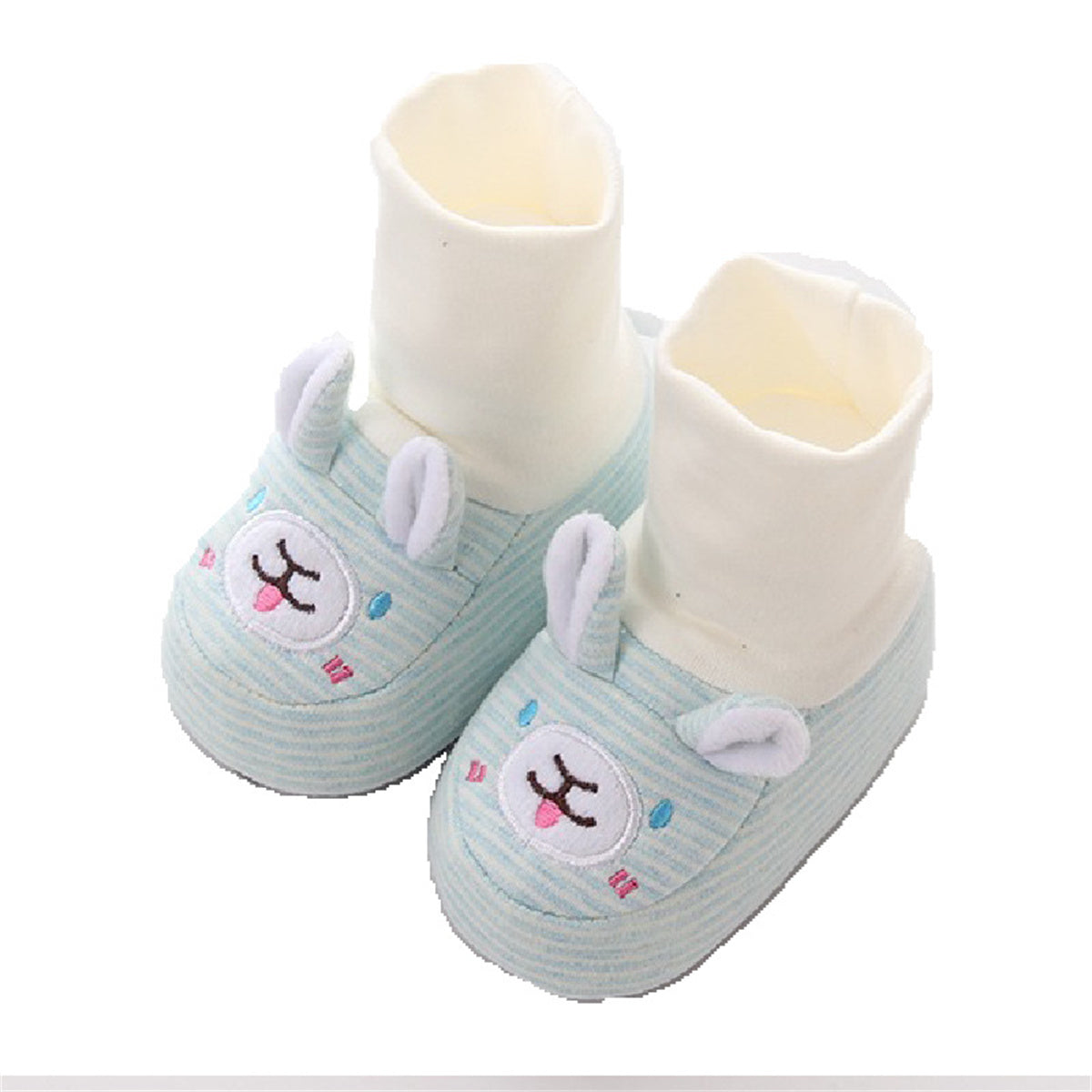 Baby and child embroidered cartoon pattern autumn and winter plus velvet soft sole warm high top cotton shoes